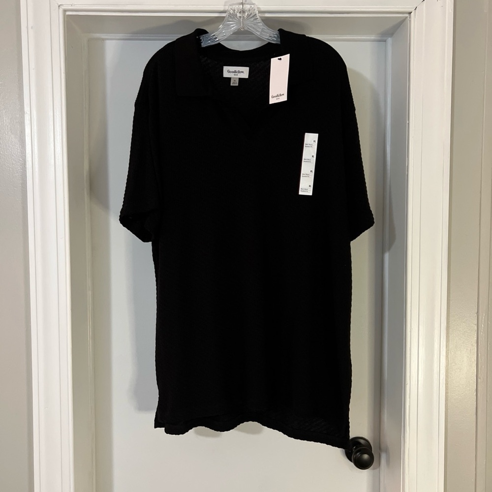 Goodfellow & Co Pullover Polo Shirt Mens XL Standard Fit Black Knit Casual NWT